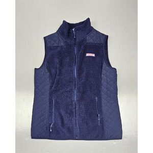 Vineyard Vines Vest Mens‎ XS. Blue Fleece Quilted Full Zip Navy Sleeveless.